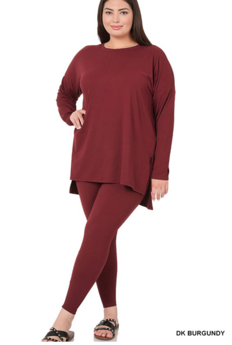 Swooped Neck Legging Set