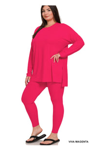 Swooped Neck Legging Set