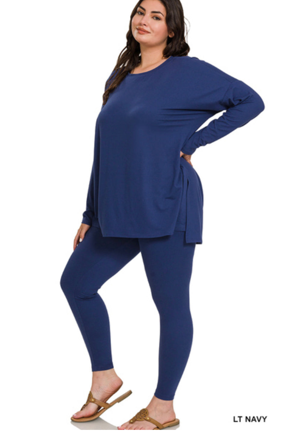 Swooped Neck Legging Set