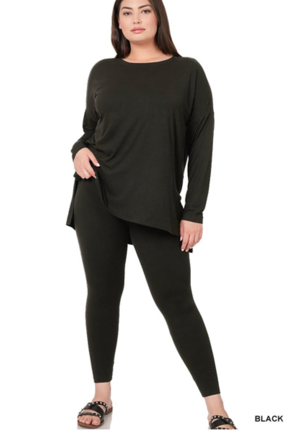 Swooped Neck Legging Set