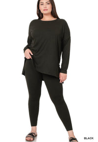 Swooped Neck Legging Set