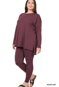 Swooped Neck Legging Set