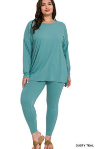 Swooped Neck Legging Set