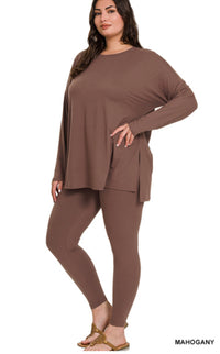 Swooped Neck Legging Set