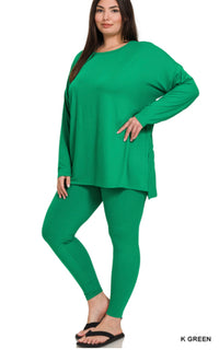 Swooped Neck Legging Set