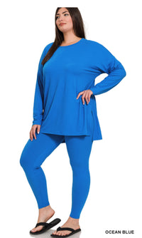 Swooped Neck Legging Set