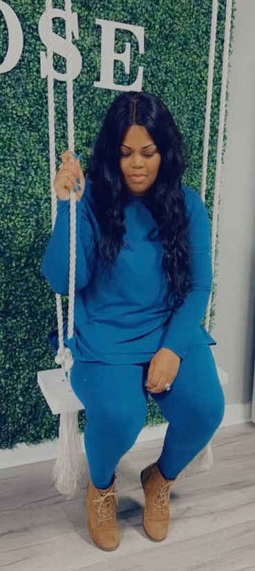 Swooped Neck Legging Set