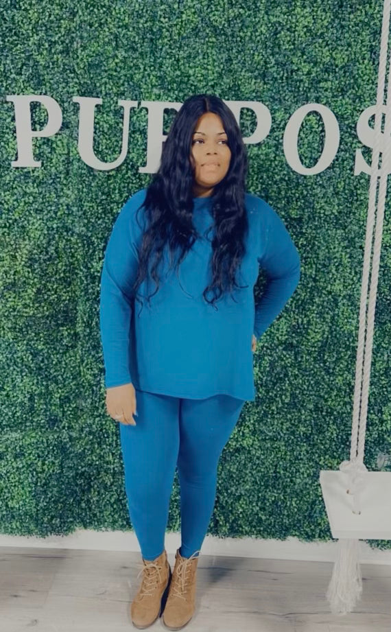 Swooped Neck Legging Set