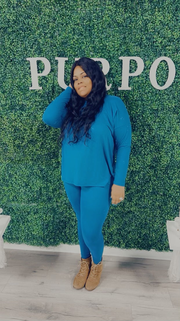 Swooped Neck Legging Set