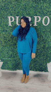 Swooped Neck Legging Set