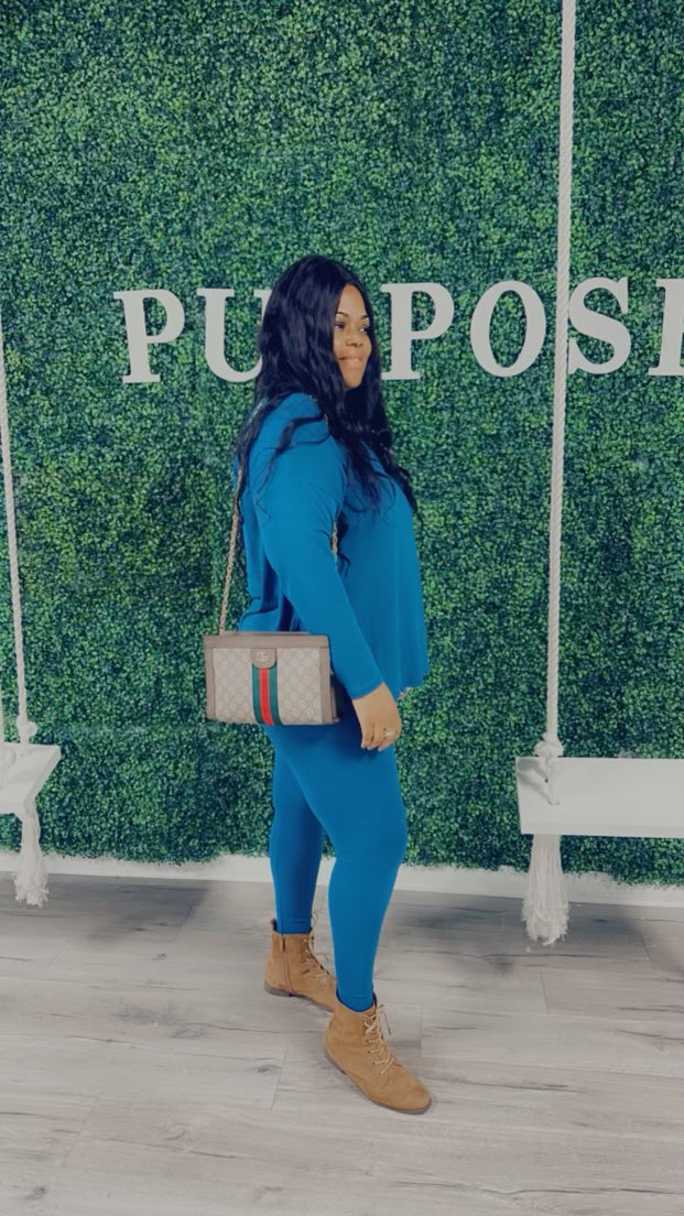 Swooped Neck Legging Set